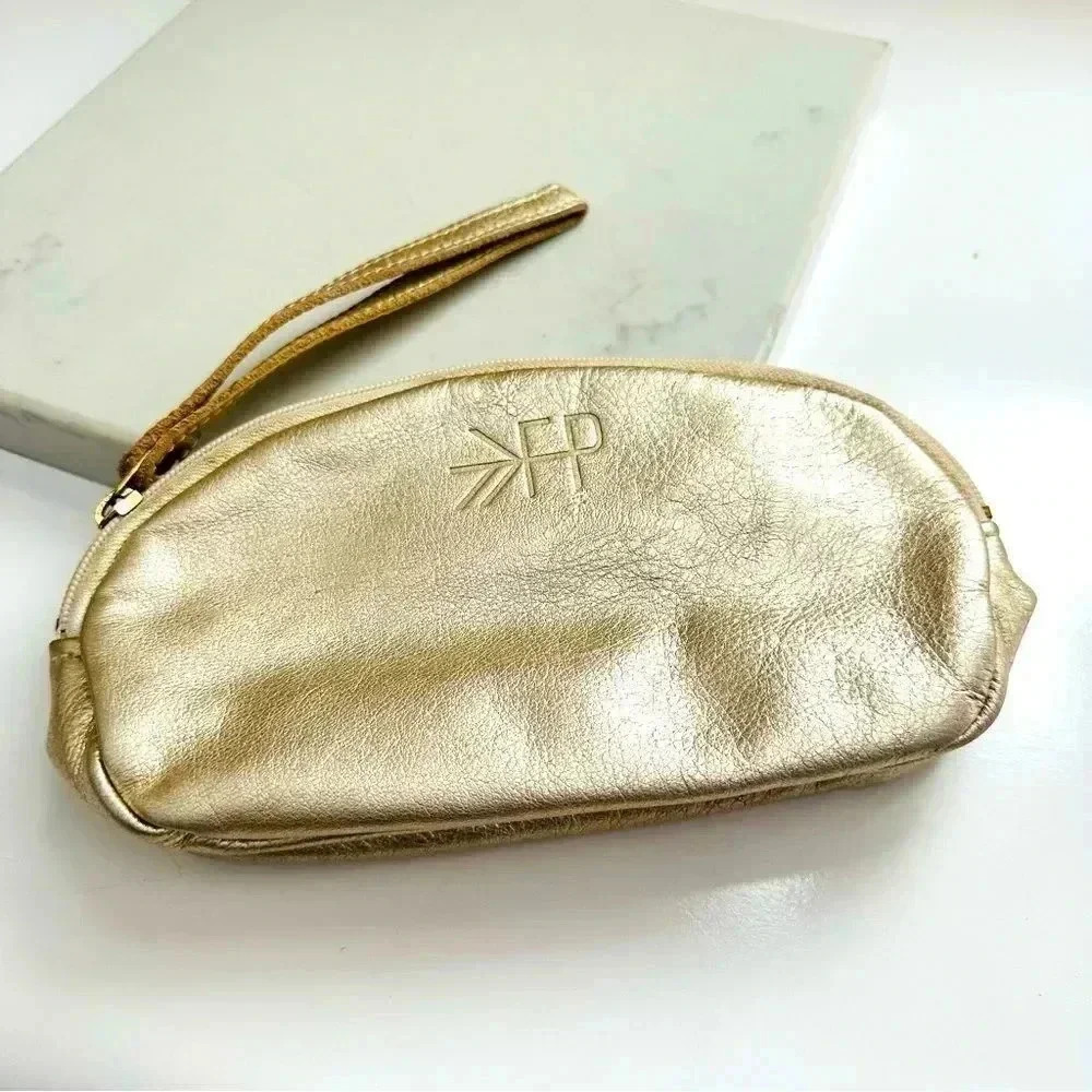 Freshly Picked Gold Metallic Cosmetic Pouch